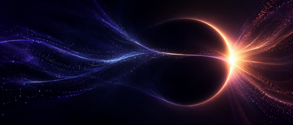 Wide abstract visualization of many parallel data streams flowing toward a single bright convergence point, representing Eclypse's shared module registry feeding every workflow